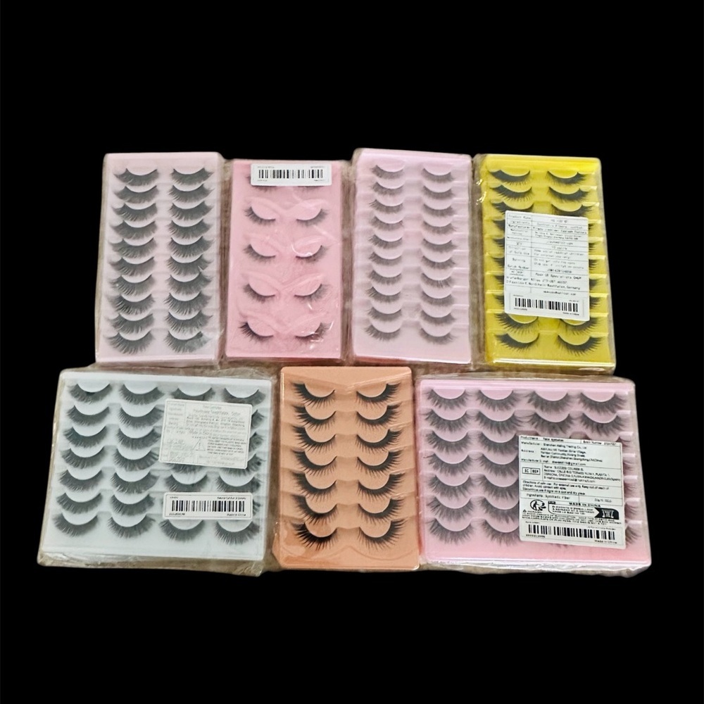 250+ Assorted False Eyelashes Bundle - Black Lashes Faux Minky Wispy Doll Foxy - Picture 4 of 7